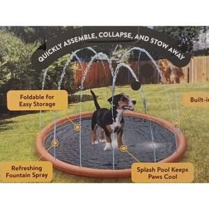 NEW Dog Splash Pad 39" Sprinkler Water Cool Off Play Matt Great Out Wading Pool